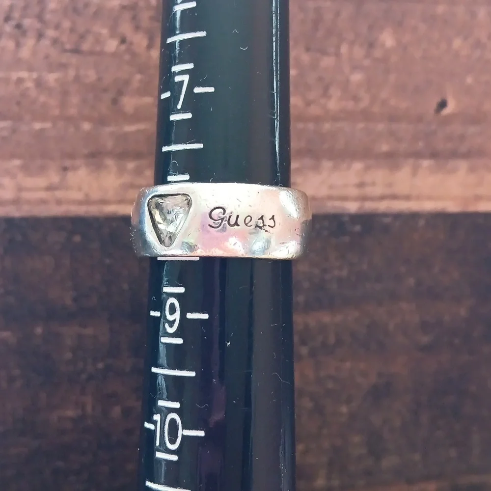 Silver Tone GUESS Ring